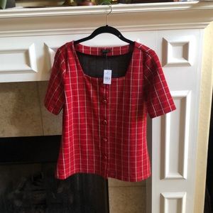 Ann Taylor NWT stretchy red blouse